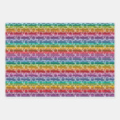 Feuille De Papier Cadeau 30e anniversaire Rainbow Stripes (Devant 3)
