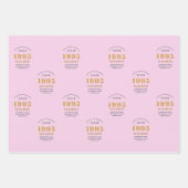 Feuille De Papier Cadeau 30th Birthday 1995 Ajouter le nom Pink Grey (Devant)