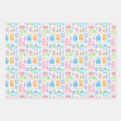 Feuille De Papier Cadeau 36e anniversaire Pastel Pink Cake présente des bal (Devant 2)