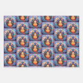 Feuille De Papier Cadeau 3 Beau cadeau lapin de Pâques (Devant)