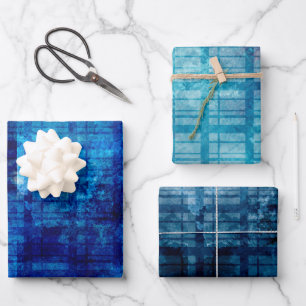 Feuille De Papier Cadeau 3 Cadeaux spéciaux pour hommes à coussin bleu