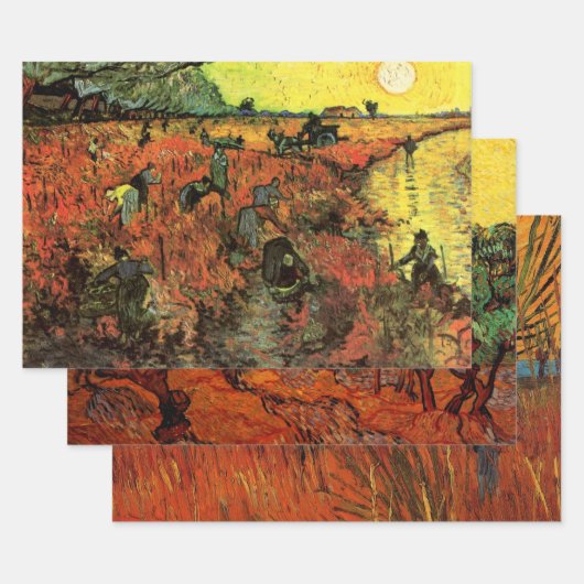 Feuille De Papier Cadeau 3 Scènes différentes avec soleils par Vincent van  (Lot)