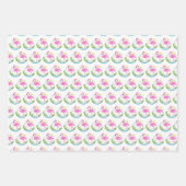 Feuille De Papier Cadeau 3 Tropical Pink Flamingo Patterns (Devant)