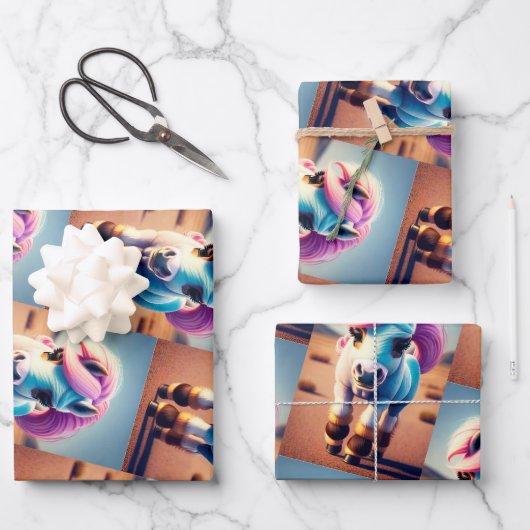 Feuille De Papier Cadeau 3D Spirit Pony 4 (Recto)