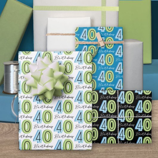 Feuille De Papier Cadeau 40e anniversaire