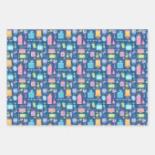 Feuille De Papier Cadeau 40e anniversaire Pastel Blue Cake présente des bal (Devant)