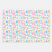 Feuille De Papier Cadeau 40e anniversaire Pastel Pink Cake présente des bal (Devant)