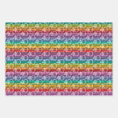 Feuille De Papier Cadeau 40e anniversaire Rainbow Stripes (Devant)