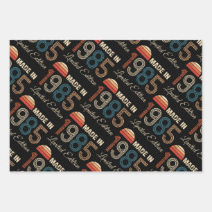 Feuille De Papier Cadeau 40e anniversaire Vintage 1985