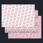 Feuille De Papier Cadeau 50 et Fabulous Black and Pink 50th Birthday Party<br><div class="desc">Cet élégant design de fête de 50e anniversaire présente un cadre rose et noir victorien orné avec l'expression 50 & fabuleux dessus.</div>