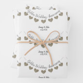 Feuille De Papier Cadeau 50ème anniversaire de Mariage d'or (En situation)