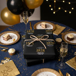 Feuille De Papier Cadeau 50th Birthday born 1975 Ajouter Nom Black Gold<br><div class="desc">Un design personnalisé de papier d'emballage pour cette fête d'anniversaire pour une personne spéciale. Ajoutez le nom à ce design vintage de style rétro noir et or pour un cadeau d'anniversaire personnalisé. Modifiez facilement le nom et l'année avec le modèle fourni. Un merveilleux cadeau d'anniversaire personnalisé. Plus de cadeaux et...</div>