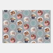 Feuille De Papier Cadeau 5 Photo Bordure Cercle - Blanc Noir (Devant 3)