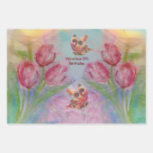 Feuille De Papier Cadeau 5e anniversaire fille Tulip (Devant)