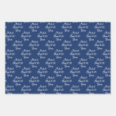 Feuille De Papier Cadeau 60 ans bleu marine 60e anniversaire (Devant)