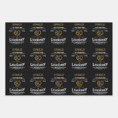 Feuille De Papier Cadeau 60e anniversaire Black Gold Legendary Retro (Devant)