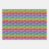 Feuille De Papier Cadeau 60e anniversaire Rainbow Stripes (Devant 2)