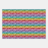 Feuille De Papier Cadeau 60e anniversaire Rainbow Stripes (Devant 3)