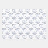 Feuille De Papier Cadeau 65 ans Marine Bleue 65e anniversaire (Devant 2)