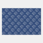 Feuille De Papier Cadeau 65 ans Marine Bleue 65e anniversaire (Devant)