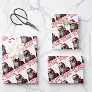 Feuille De Papier Cadeau 67 Meme Drôle Santa Dit Six Sept Noël