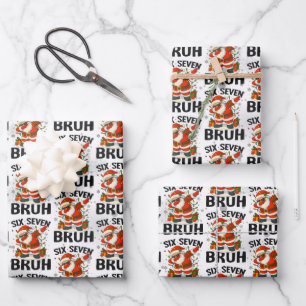 Feuille De Papier Cadeau 67 Meme Six Seven Bruh Drôle de Noël 6 7