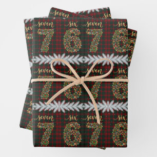Feuille De Papier Cadeau 67 Plaid de Noël Drôle Six Sept Memes Noël