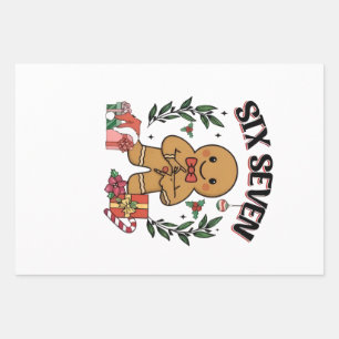 Feuille De Papier Cadeau 6 7 Biscuit de Noël Main Génération Z Alpha Mème