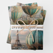 Feuille De Papier Cadeau 6 Paris Hot Air Balloon Wrapping Drawer Panels (En situation)