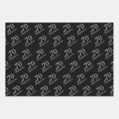 Feuille De Papier Cadeau 70 et fabuleux Elegant Black 70e anniversaire (Devant 3)