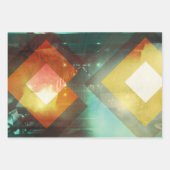 Feuille De Papier Cadeau 70 Orange Abstrait Techno Triangles (Devant 2)
