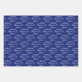 Feuille De Papier Cadeau 75 ans Marine Bleue 75e (Devant 3)