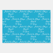 Feuille De Papier Cadeau 75 ans Marine Blue 75e anniversaire (Devant)