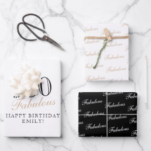 Feuille De Papier Cadeau 80 ans et fabuleuse élégante femme 80e anniversair