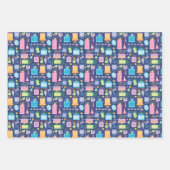 Feuille De Papier Cadeau 80e anniversaire gâteau présente Ballons Bleu (Devant 2)