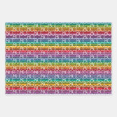 Feuille De Papier Cadeau 80e anniversaire Rainbow Stripes (Devant 3)