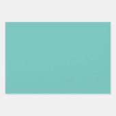 Feuille De Papier Cadeau 80e anniversaire Turquoise & blanc Motif 80 (Devant 3)