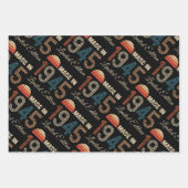 Feuille De Papier Cadeau 80e anniversaire Vintage 1945 (Devant 3)