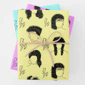 Feuille De Papier Cadeau 80s Coiffures (En situation)