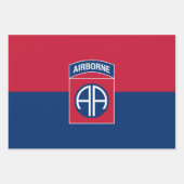 Feuille De Papier Cadeau 82e division aérienne Flag Military Vétéran (Devant)