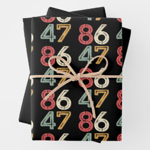 Feuille De Papier Cadeau 86 47 Anti Trump Vintage Style Rétro années 80