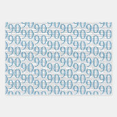 Feuille De Papier Cadeau 90e anniversaire Noir blanc chiffres de typographi (Devant 2)