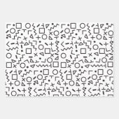 Feuille De Papier Cadeau 90's Noir & Blanc Retro Shapes Motif (Devant)