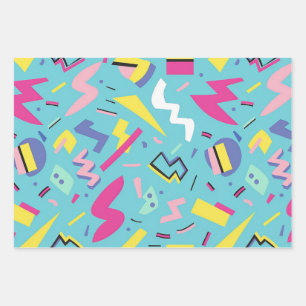 Feuille De Papier Cadeau 90s Retro Pop Art Motif