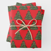 Feuille De Papier Cadeau A Cozy Christmas Gathering Set on Warm Red (En situation)