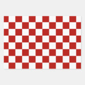 Feuille De Papier Cadeau à damiers carré rouge blanc rétro (Devant 3)