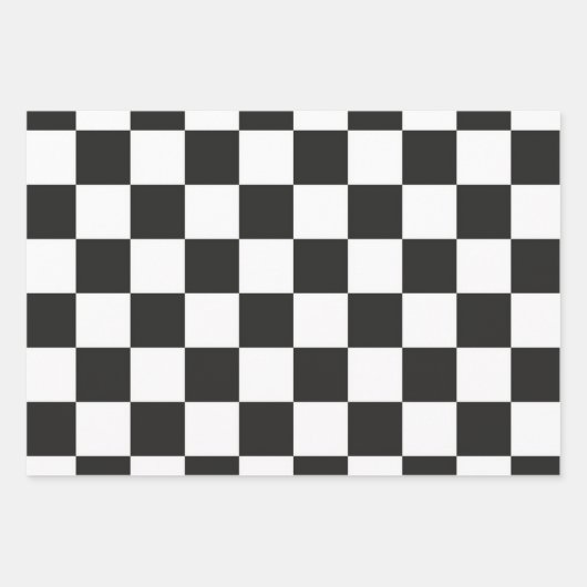 Feuille De Papier Cadeau à damiers motif (Devant)