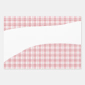 Feuille De Papier Cadeau À damiers tartan rose rustique (Devant)