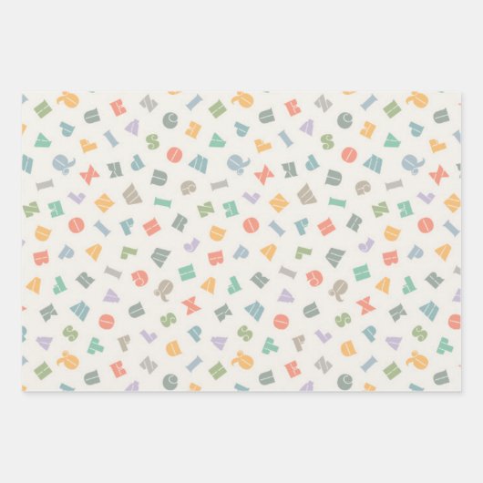 Feuille De Papier Cadeau ABC - Alphabet (Devant)