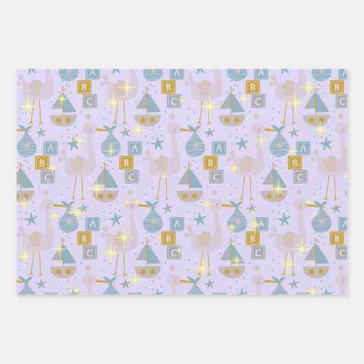 Feuille De Papier Cadeau ABC Stork (Devant 2)